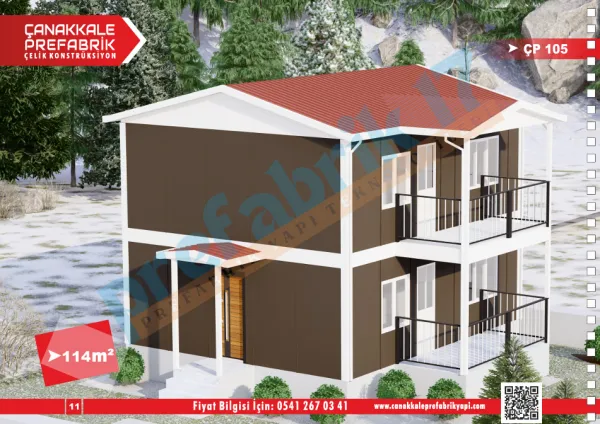 114 Metrekare Dubleks Prefabrik Konut