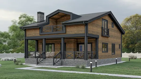 199 Metrekare Dubleks Çelik Villa | Ahşap Yalıbaskı