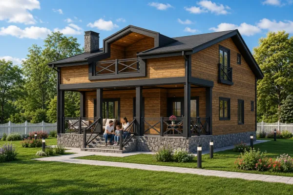 199 Metrekare Dubleks Çelik Villa | Ahşap Yalıbaskı
